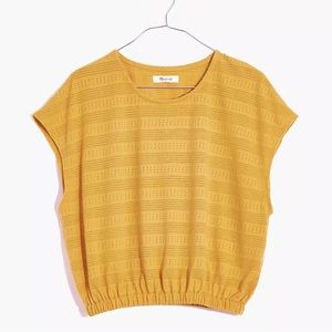 Madewell Pointelle Knit Short-Sleeve Crop Top